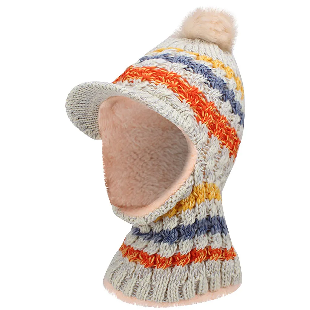 Модные женские шапки в стиле ретро зимние с меховыми помпонами утолщенные