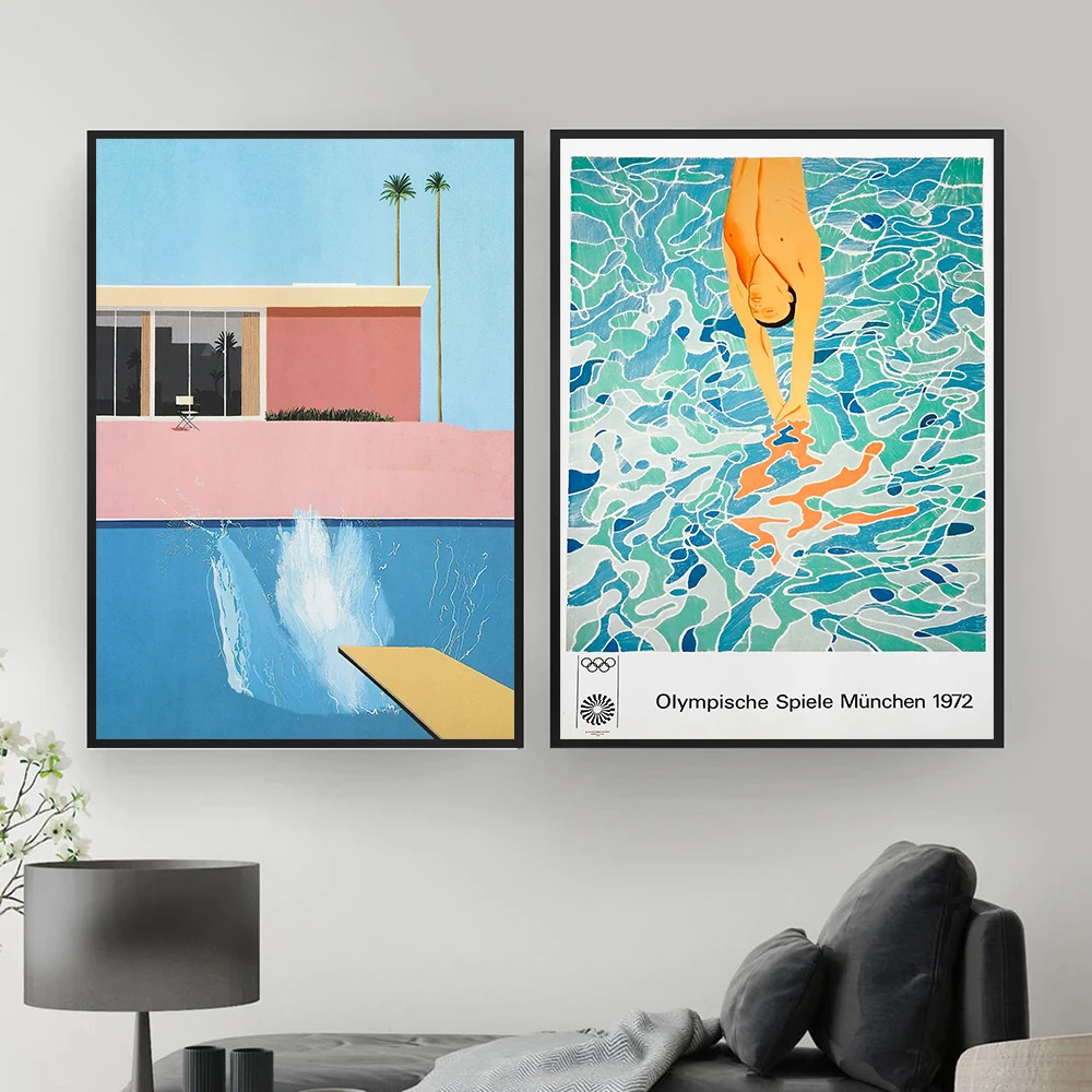 

David Hockney Art Prints Exhibition Vintage Canvas Poster Abstract Artwork Painting Wall Pictures for Living Room Wall Art Decor