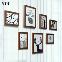 7 pcs wooden photo frame for wall hanging picture frame photo 13x18 20x25cm wedding couple recommendation pictures frames