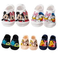 summer socks women mickey minnie mouse donald daisy duck chip dale winnie piglet socks cute funny invisible cotton ankle socks