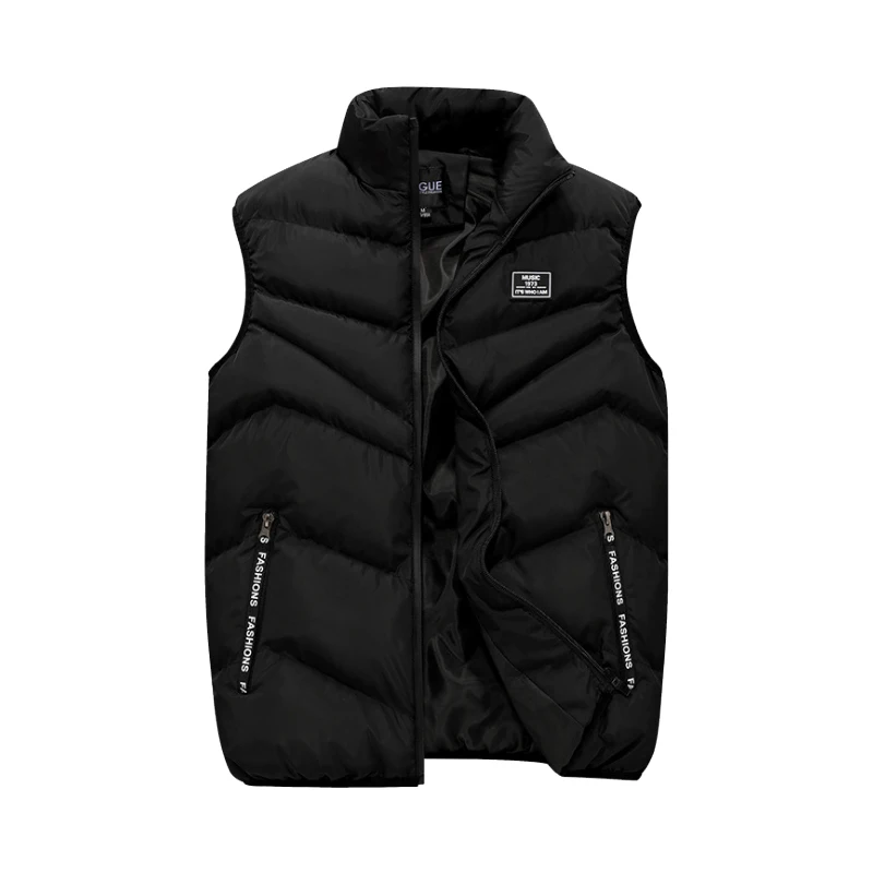 

Модная мужская куртка, жилет без рукавов, осенне-зимняя теплая Повседневная куртка, мужской облегающий хлопковый утепленный жилет в Корейс...