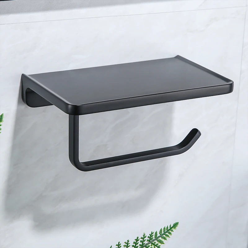 Держатель туалетной бумаги из нержавеющей стали с телефон полка современный