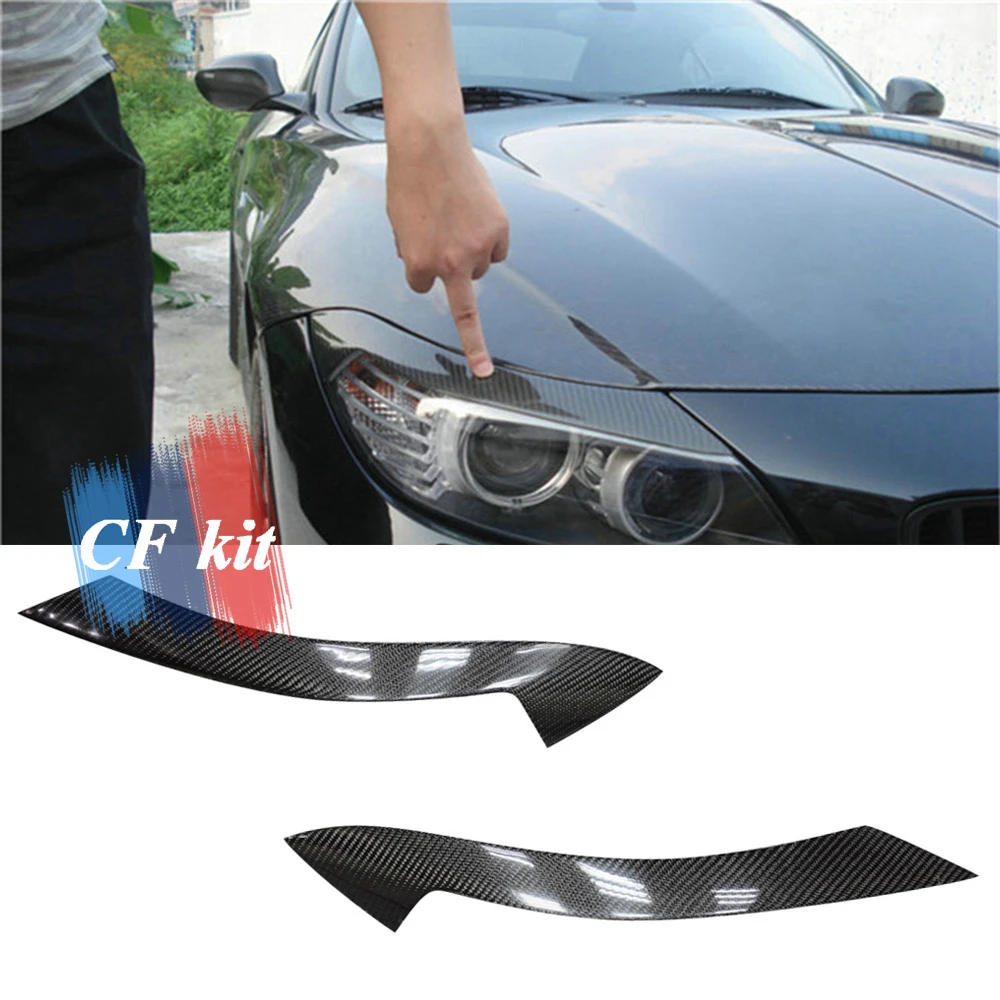 E89 углеродного волокна головной светильник крышка наклейки для бровей век