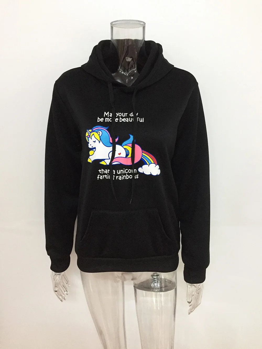 

Autumn and winter new color Unicorn print Hoodie loose casual long sleeve Hoodie