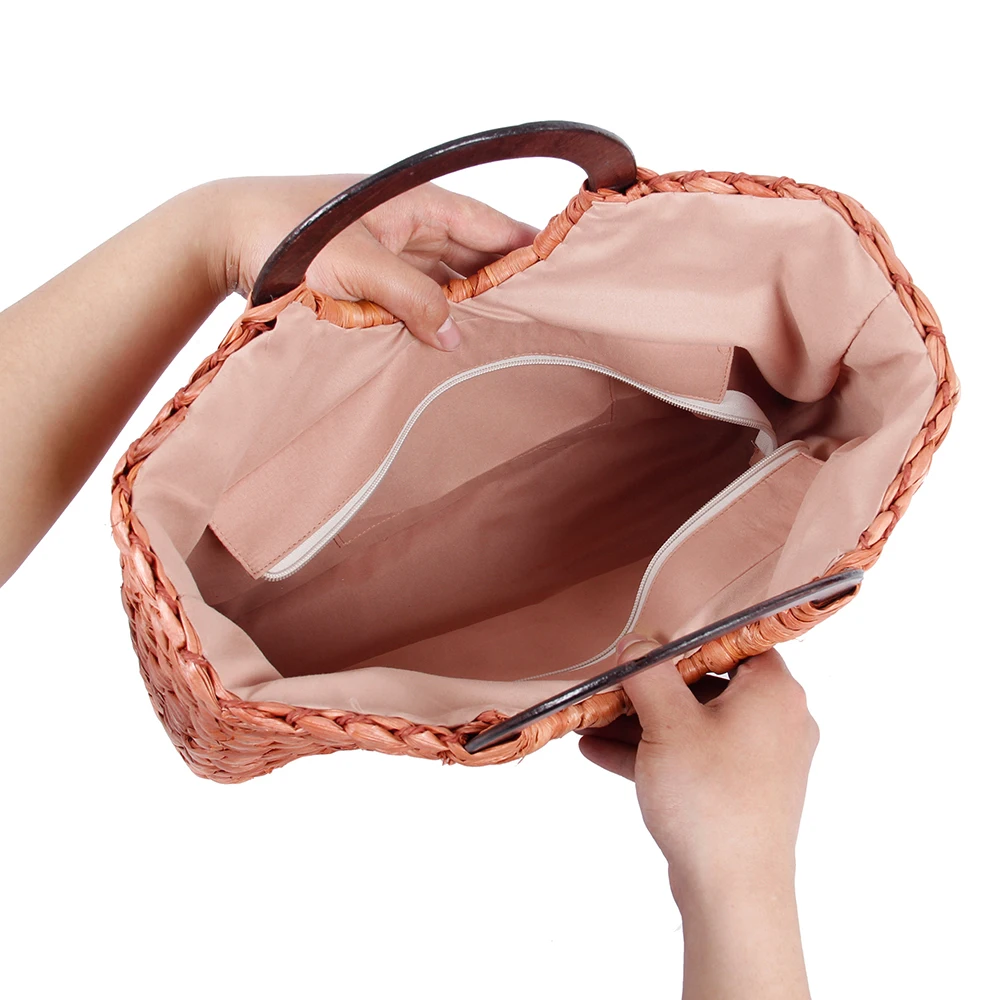 Женская Винтажная сумочка из ротанга Женский богемный Летний Пляжный соломенный