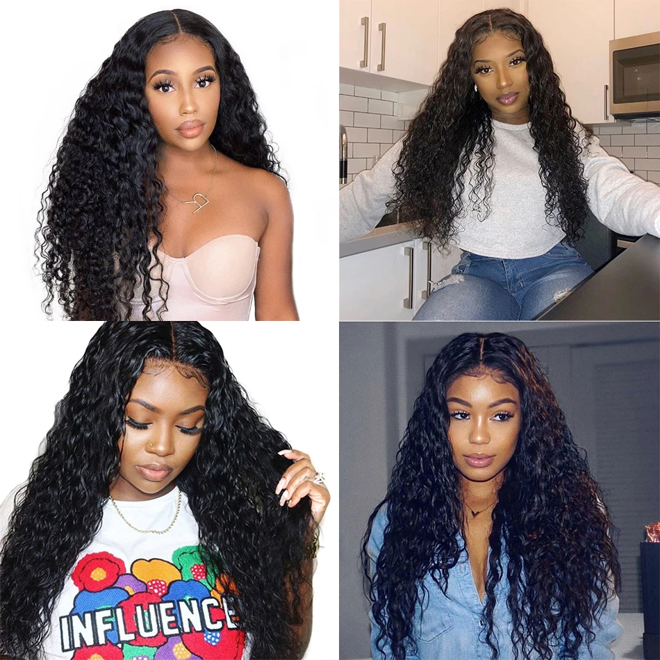 

Alipanda Hair Water Wave Lace Front Wig Indian Lace Frontal Human Hair Wigs For Black Women T Part Transparent Remy Wig