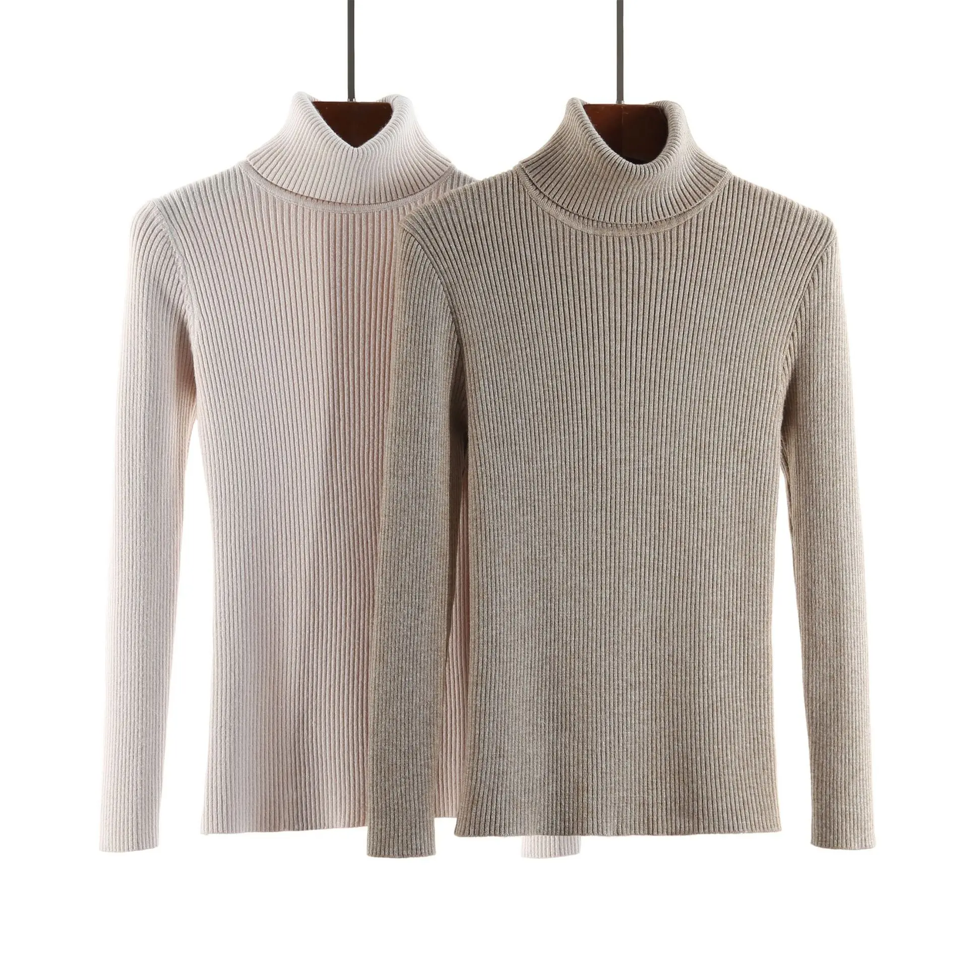 Women Roll Neck Jumper In Fine Knit Rib Basic Ribbed Top | Женская одежда