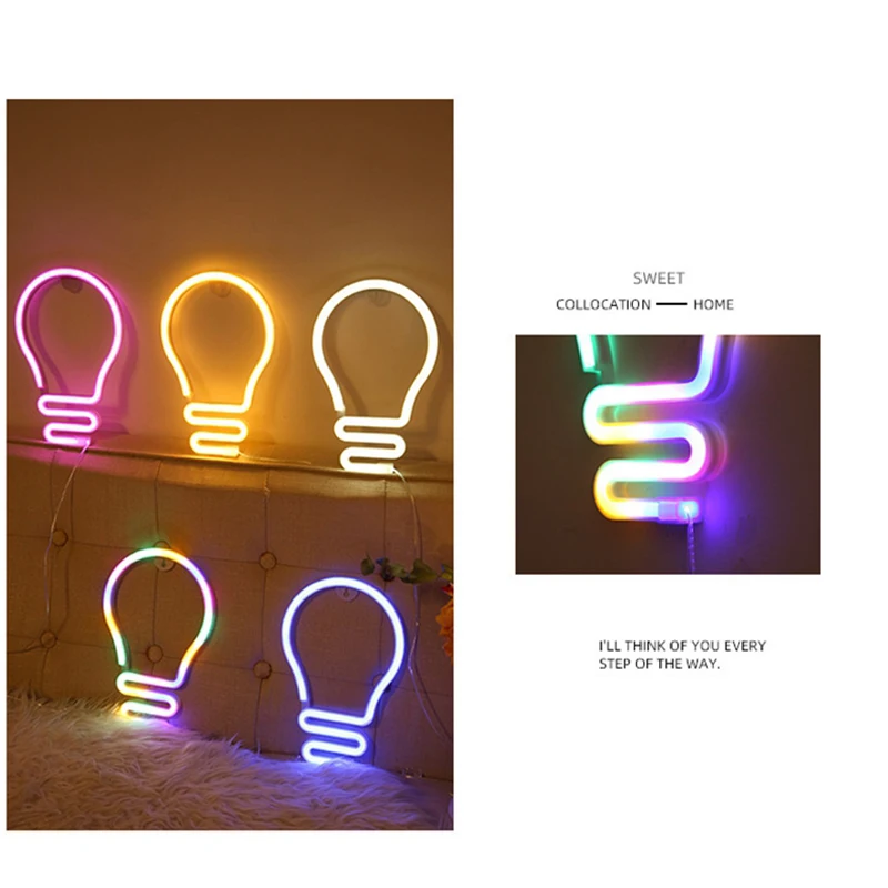 

LED Neon Sign Night Light Art Decorative Lights Plastic Wall Lamp For Kids Baby Room Holiday Lighting Xmas Party