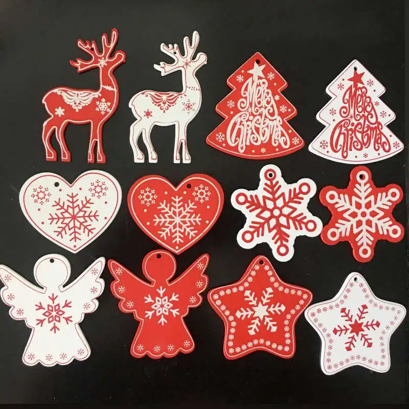 Новогодние натуральные деревянные рождественские украшения Подвесные Подарки