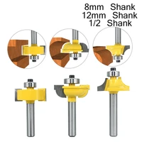 3pcs 8 12mm 12 inch shank door frame router bit set round overbead milling cutter for wood woodworking power tools