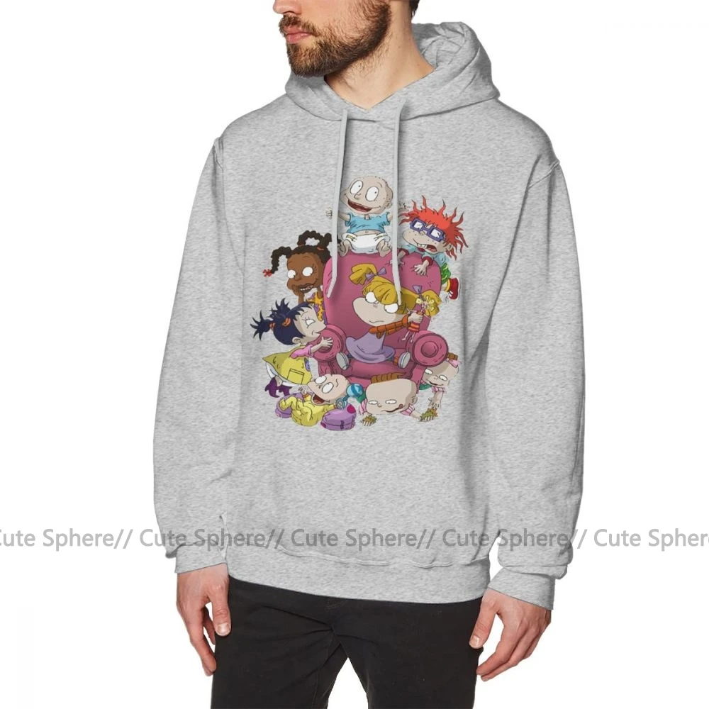 Rugrats худи Rugrats толстовки мужские свободные пуловеры худи белые х длинные красивые хлопковые осенние толстовки - Цвет: Gray