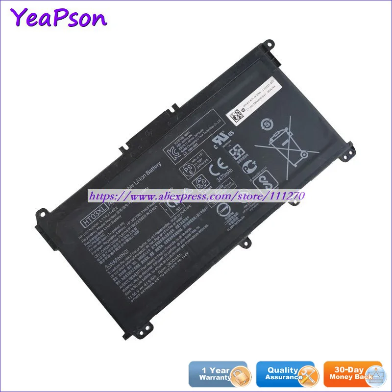 Yeapson 11 55 V 3470mAh Подлинная HT03XL Женская Стандартная батарея для ноутбука HP 14 CE0025TU