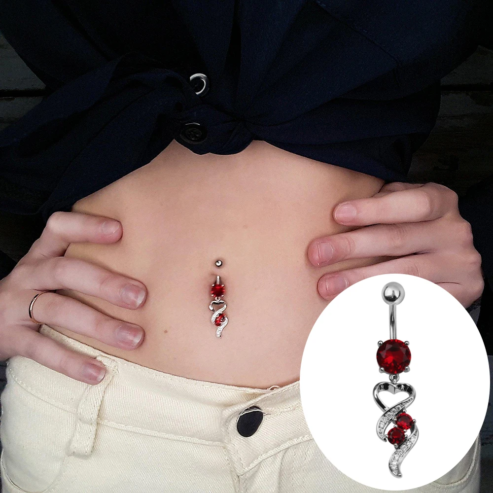 Женское кольцо с красным цветком из нержавеющей стали 316L| |