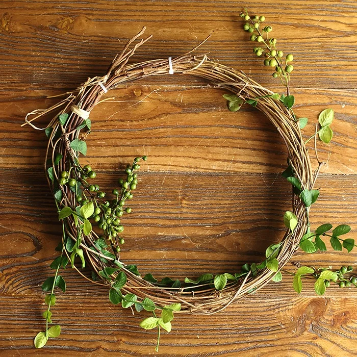 85cm length Rattan garland artificial plants leaves berry red peas branches wedding celebration christmas decoration