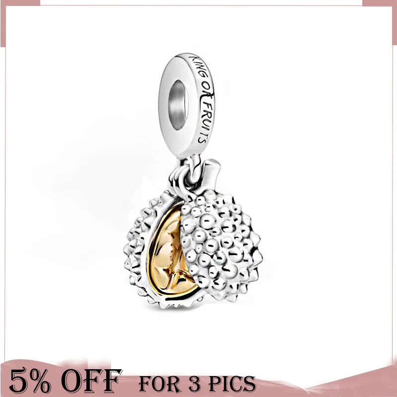 

2021 Spring New 925 Sterling Silver Beads Durian King of Fruits Dangle Charm Fit Original Pandora Bracelet Women Jewelry Gift