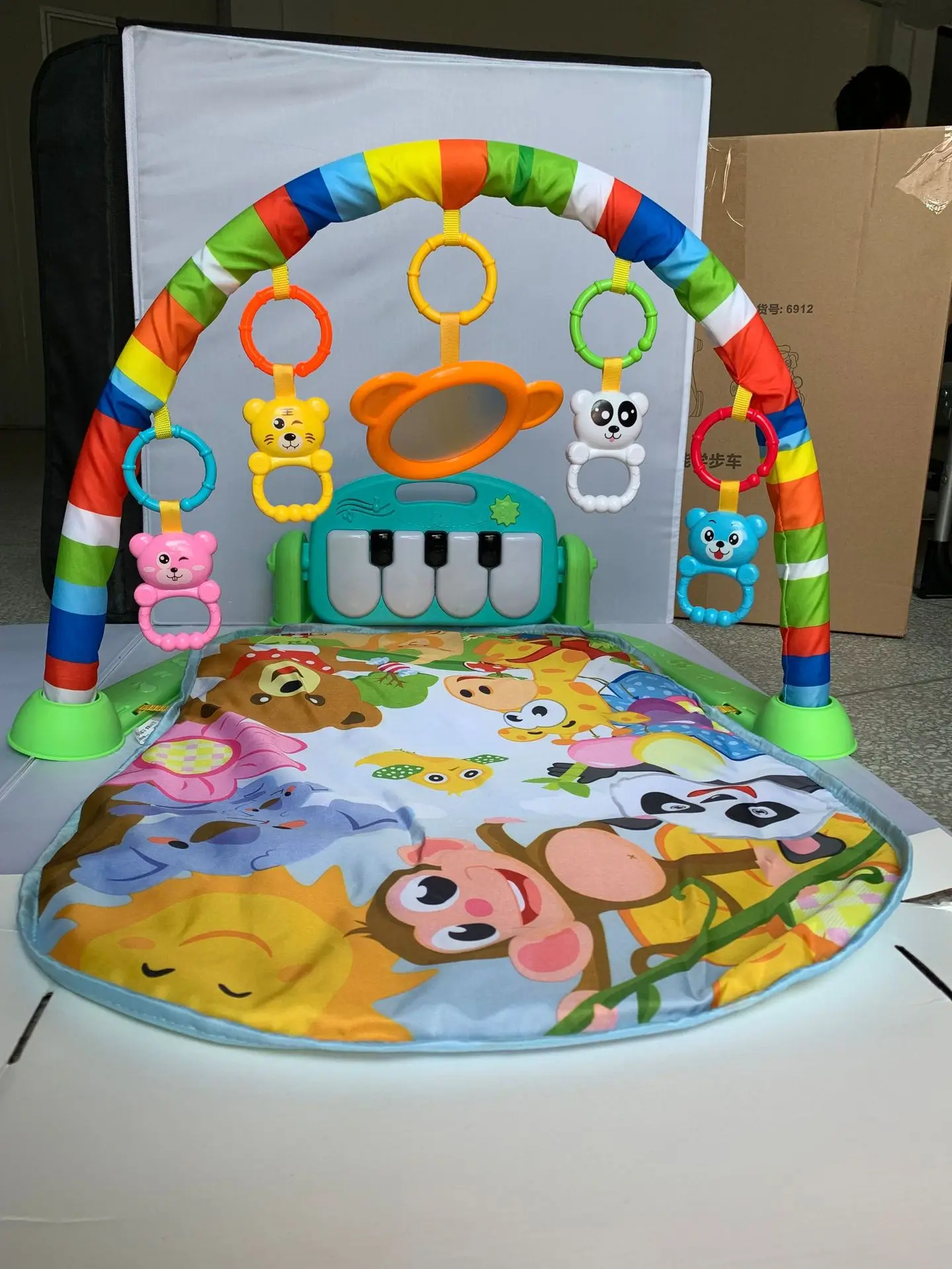 3 в 1 детский игровой коврик, стойка для нот, игрушки, детский игровой коврик для ползания в спортзале, пианино, клавиатура, детский игровой коврик, игрушка для раннего обучения