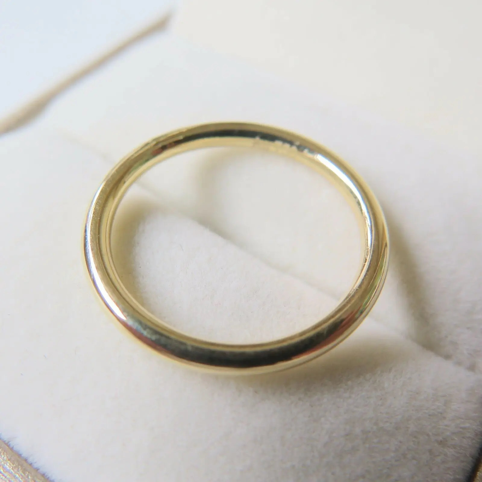 18K Yellow Gold Кольцо из чистого золота 18 К для женщин и девушек, гладкая полоса, Настоящее розовое золото, кольцо на удачу, размер США 7 и 8, подарок, обручальное кольцо, ювелирное изделие, штампованное 1 шт - Цвет камня: 18K Yellow Gold
