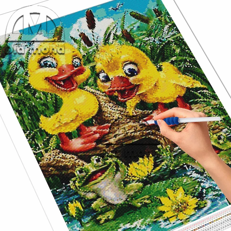 

Nursery Cartoon Diamond Painting Duck Frog 5D Diy Full Square Round Diamond Embroidery Animal Cross Stitch Kit Kids Decoration