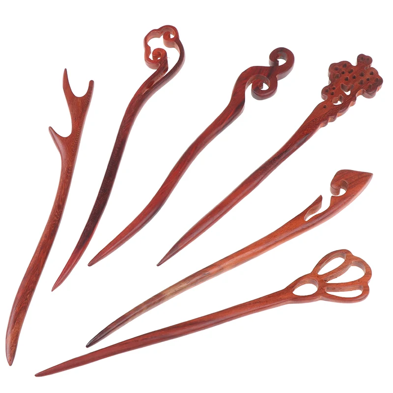 1 шт. винтажная деревянная резная заколка для волос ручная палочка женщин