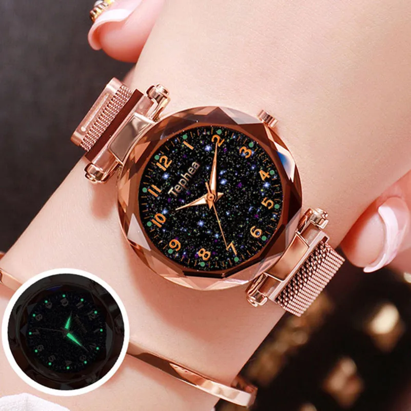 Часы женские кварцевые с магнитной пряжкой и римскими цифрами|Женские наручные