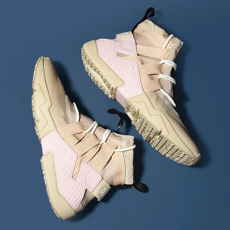 Высокие холщовые туфли Мужская Летающая тканая дышащая Спортивная обувь для