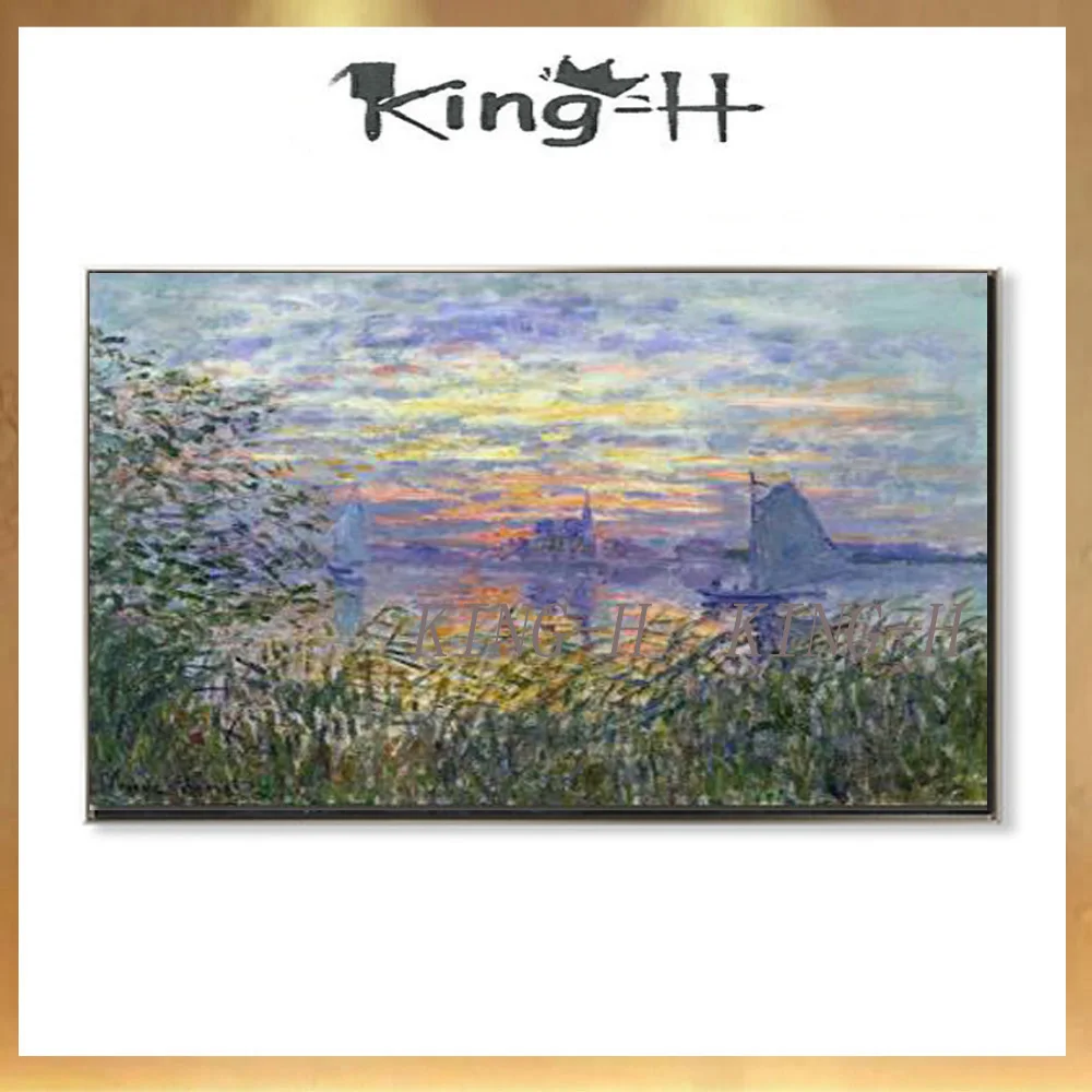 Океан корабль 100% Клод вручную. Monet картина льняной холст разведения музейное