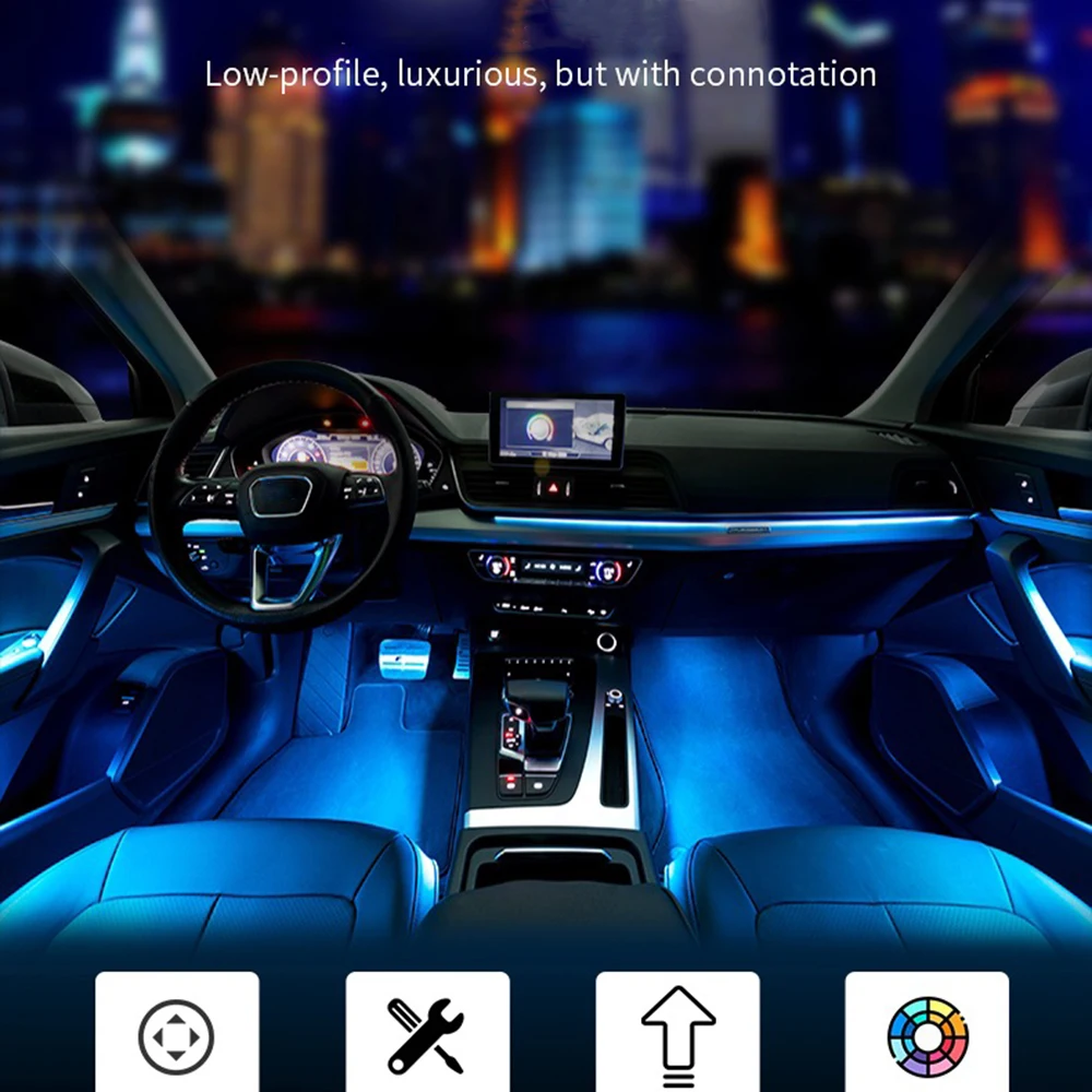

For Audi 18-20 Q5 32 color LED Ambient Light Interior atmosphere light door light Footwell light original 1:1 model