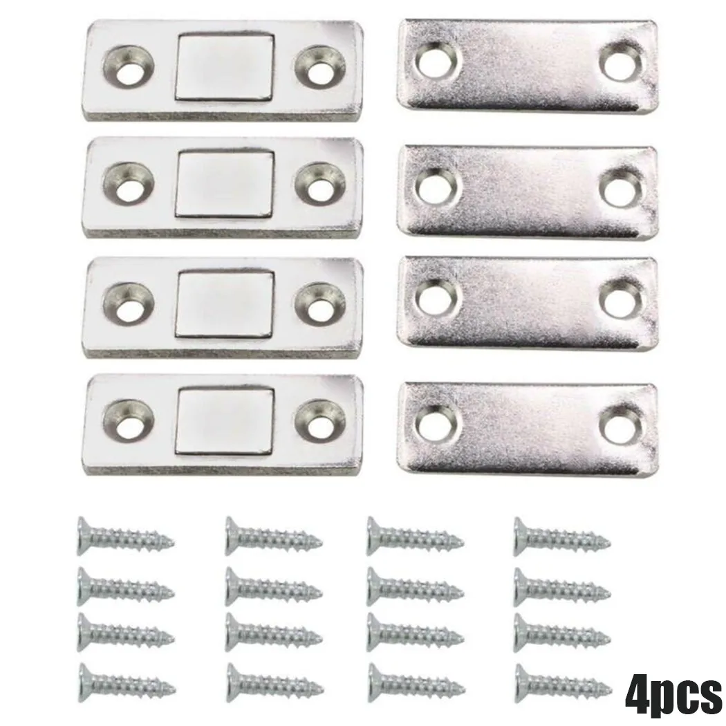 

8Pcs Strong Magnetic Catch Latch Ultra Thin Door Cabinet Cupboard Closer Furniture Hardware Cabinet Catches With Screws
