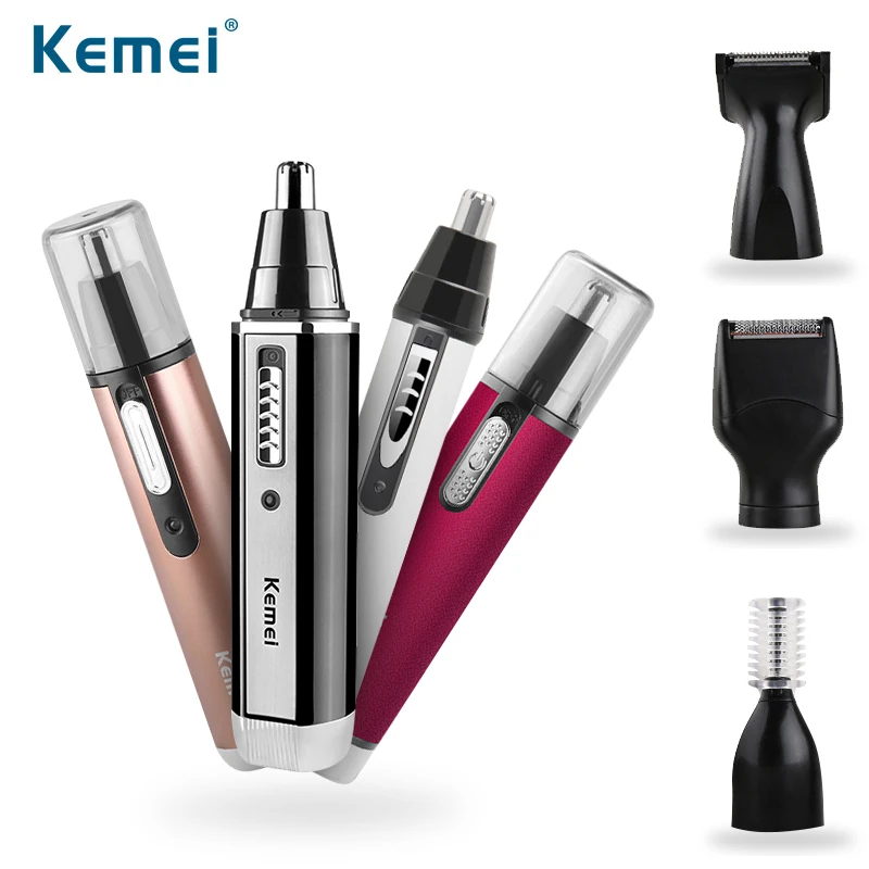 Kemei 4 в 1 Электрический триммер для носа ушей бровей волос Машинка стрижки бороды