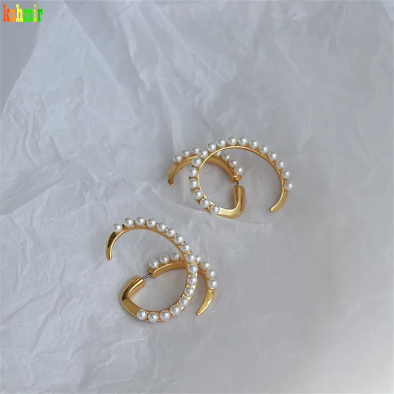 Серьги с жемчугом простые женские серьги kshмир рекомендуемые нестандартные