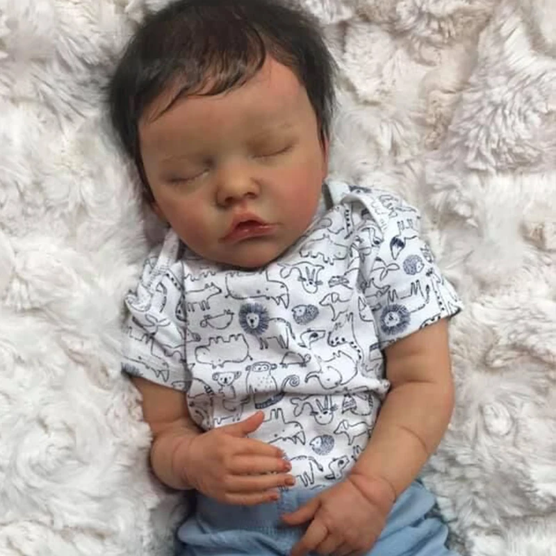 

19 inch Baby Reborn Silicone realistic baby Doll That Look Real Newborn Soft Body Lifelike Toddler bebe Bonecas gift