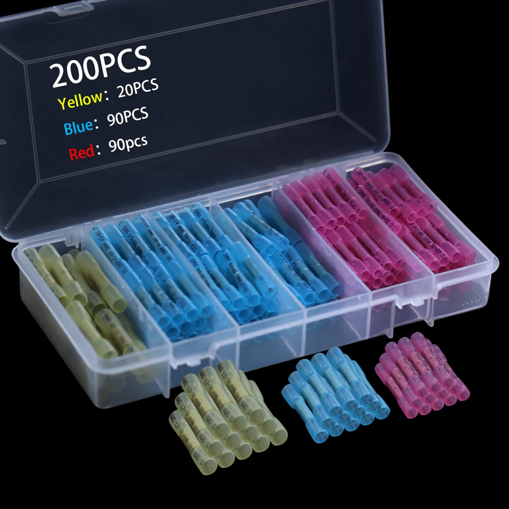 100/200 шт водонепроницаемые термоусадочные стыковые клеммы Электрический провод