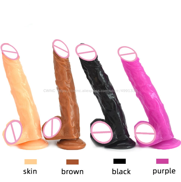 22.5cm Didlo Black Men Realistic Thick Penis for Women Vaginal Anus Sex Toy | Красота и здоровье