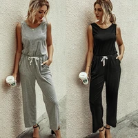 womens sleeveless casual comfy playsuit jumpsuit summer tracksuits lounge wear new