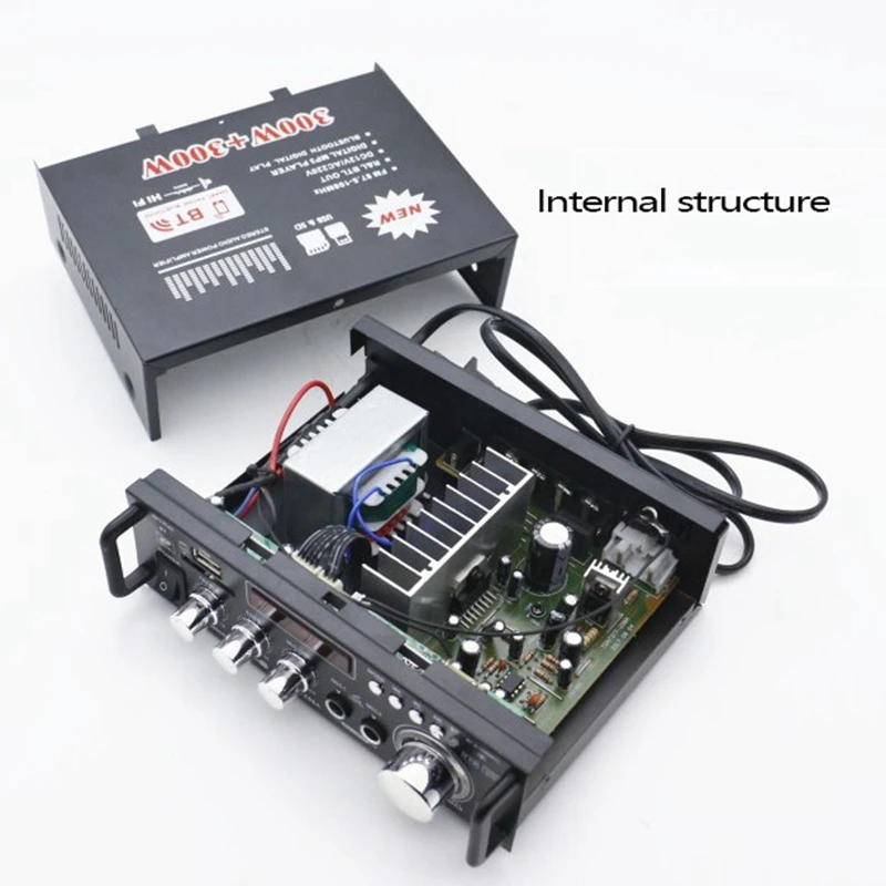 600 Вт Bluetooth стерео усилитель звука для автомобиля Home HiFi Музыка SD USB FM AMP 12 В/220 В -