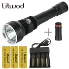 Светодиодный фонарик для дайвинга XHP70, водонепроницаемый супер-яркий подводный фонарь IPX8, 80 м, 3 аккумулятора 18650, в стиле милитари, для плавания