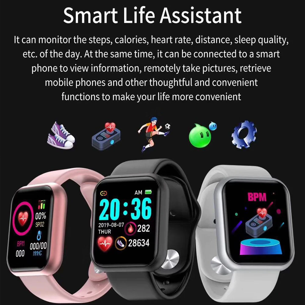 Смарт часы Yuexia фитнес браслет кровяное давление монитор сердечного ритма