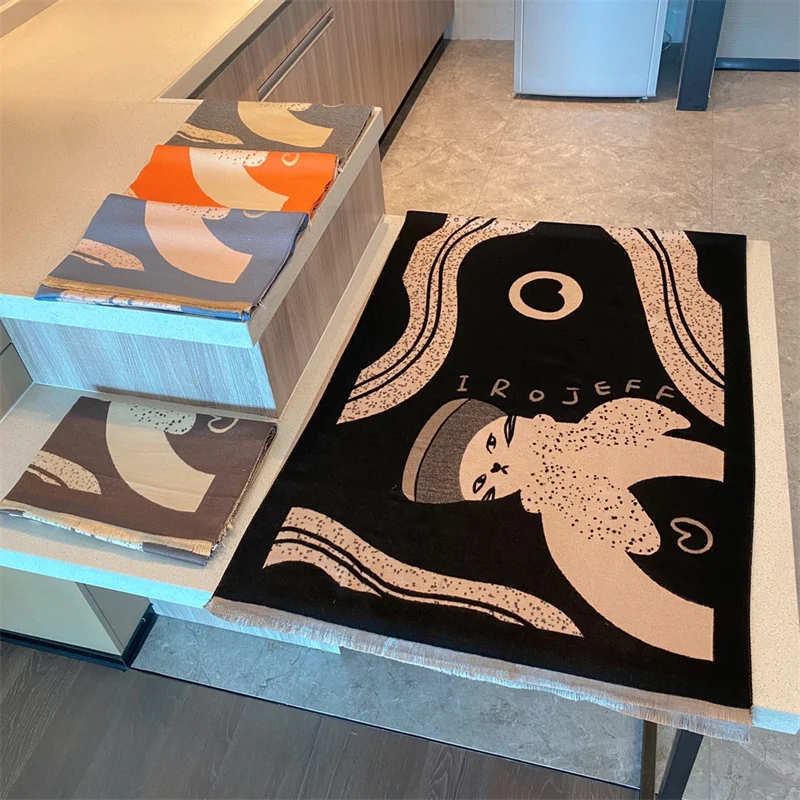 Роскошный брендовый зимний шарф женские мягкие кашемировые теплые шарфы из