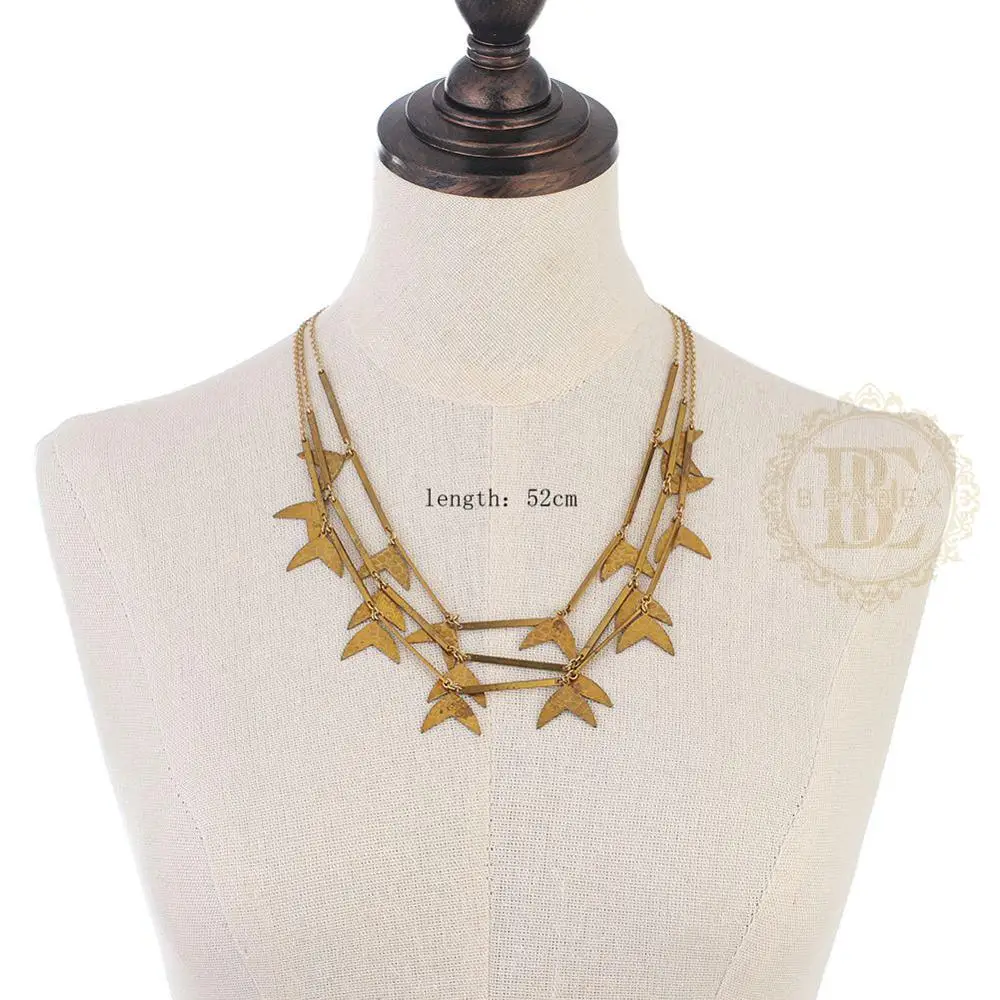 Одно модное ювелирное винтажное ожерелье из твердой латуни 520 мм (BE13)| |