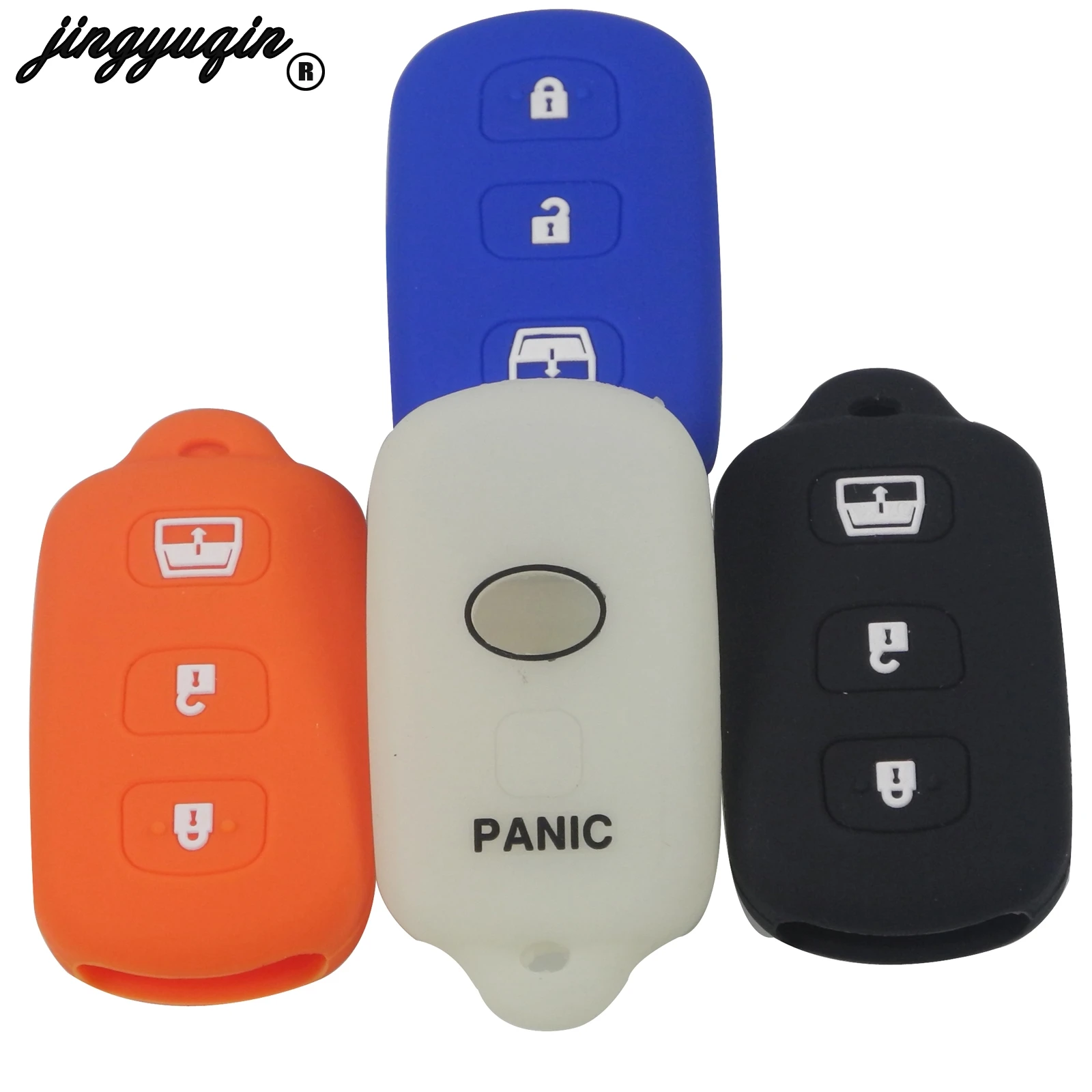 

jingyuqin for Toyota 4RUNNER SEQUOIA Keyless Entry Fob 4 Button Remote Key Cover Silicone Case