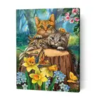 GATYZTORY Рисование по номерам двух кошек животных для детей ручной работы уникальный подарок Современный домашний декор Artcraft 60x75 см рамка акриловое ремесло