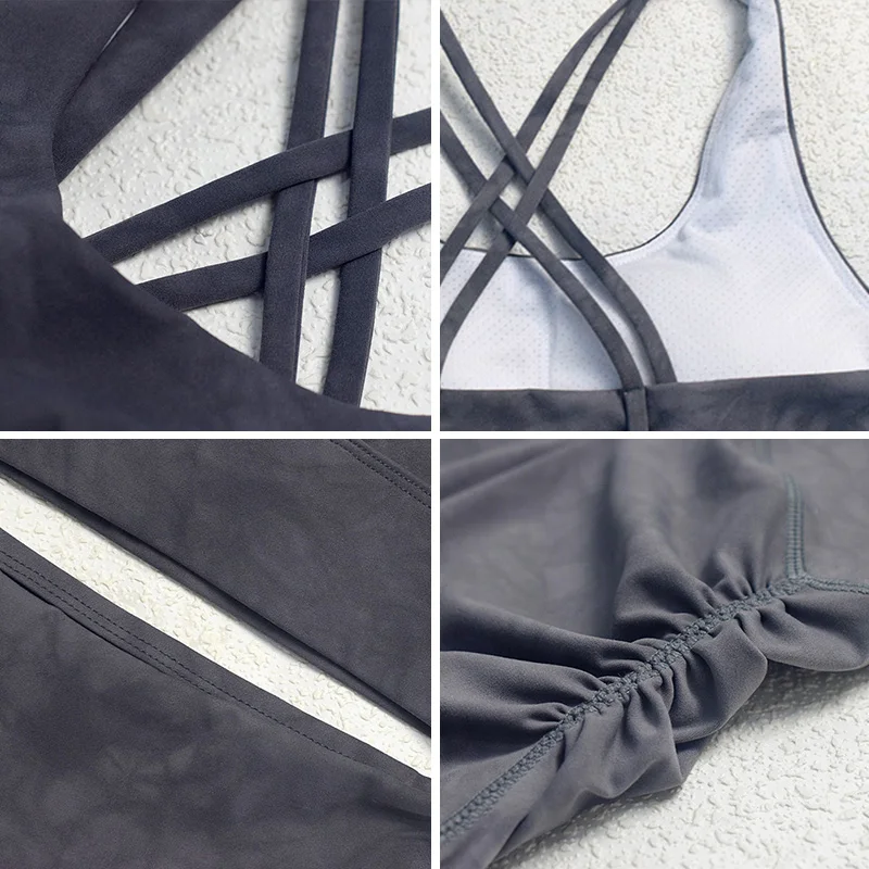 

Two-piece Suit Gym Sports Suit Tie-Dye Yoga Sets Women Shockproof Cropped Bra Seamless Printed Leggings Outdoor Streetwear