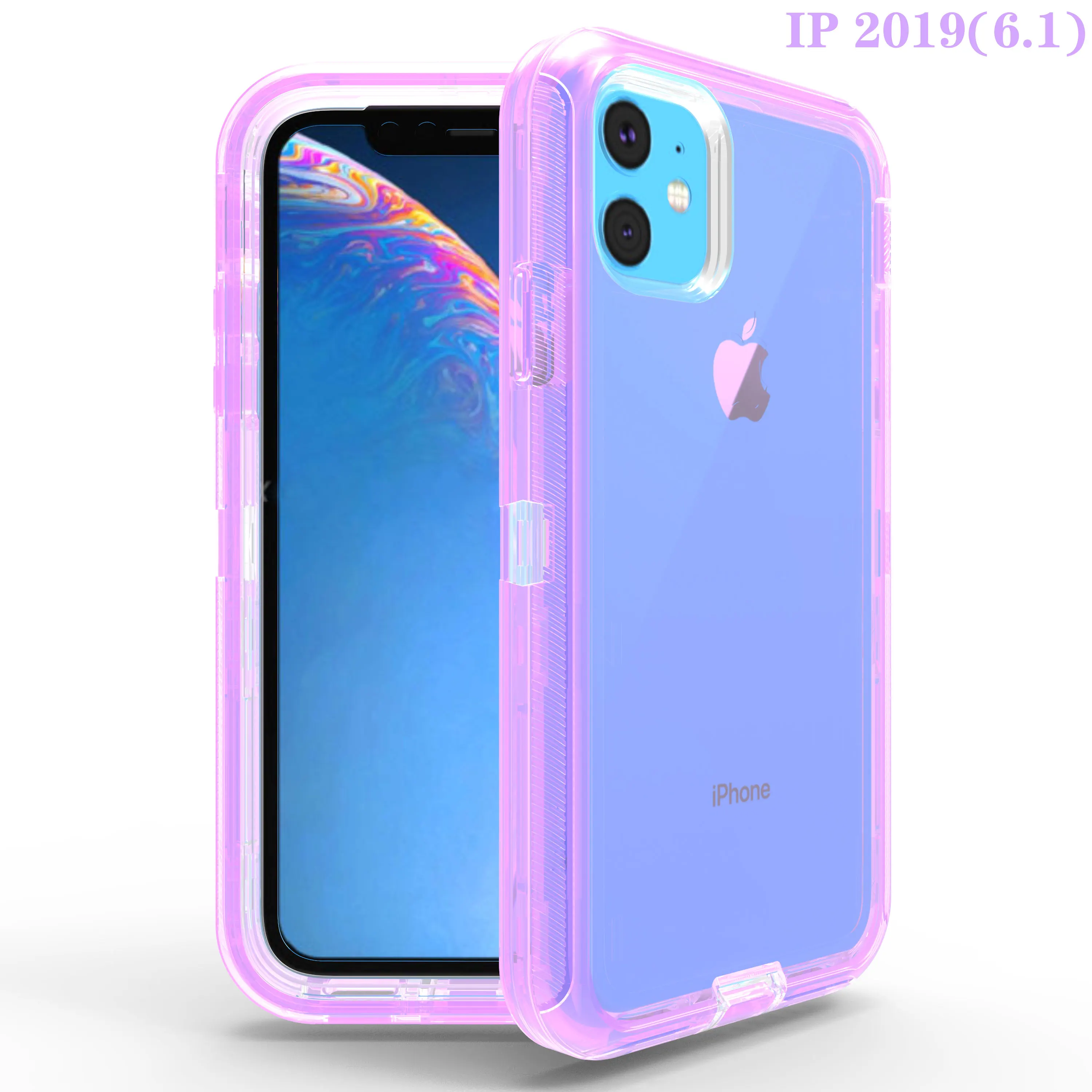 360 Degree All Inclusive Anti Drop Case for iPhone 11 Pro Max Transparent Robot TPU PC Cover X XR XS 7 8 6S Plus | Мобильные
