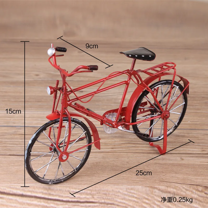 

Retro Handmade Retro Bicycle Model Vintage Tin Model Iron Crafts Cycling Bike Model Nostalgic Ornament Gift Toys for Children