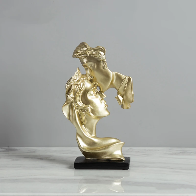 

Nordic Luxury Golden Resin Sculpture Technology Decoration Living Room Dining Room Grid Porch Wine TV Cabinet Decoration Gift