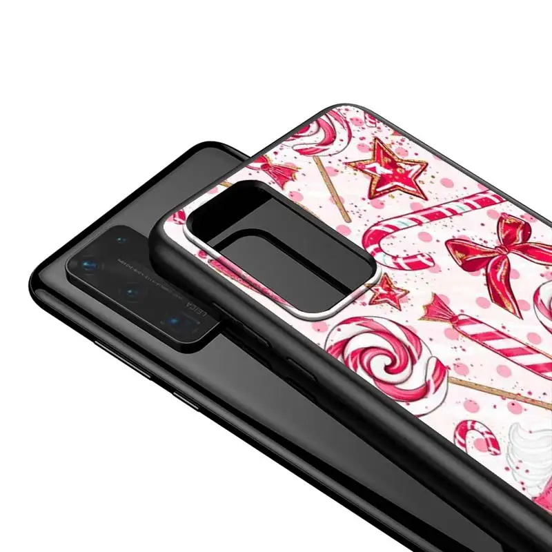 

For Huawei P40 P30 P20 Pro Lite E Plus 5G Bright Black Cover Christmas Holiday For Huawei P10 P9 P8 Lite Phone Case