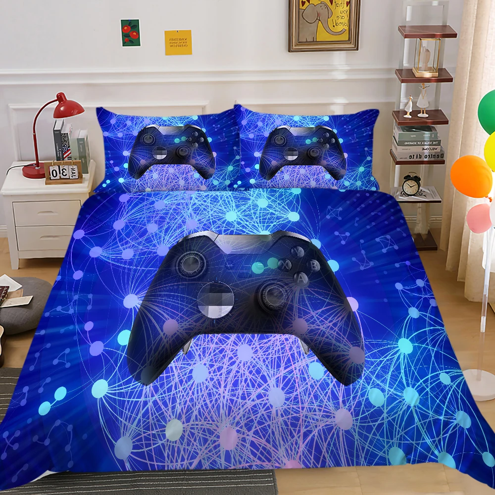 

Gamer Gamepad Game Bedding Set Boys Men Teens Bedroom Decor Gift Duvet Comforter Cover 2/3 Pieces Bedspread with Pillowcases