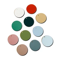 multicolor round shape circle eardrop metal diy material pendant necklace earring charms jewelry making supplies component 10pcs