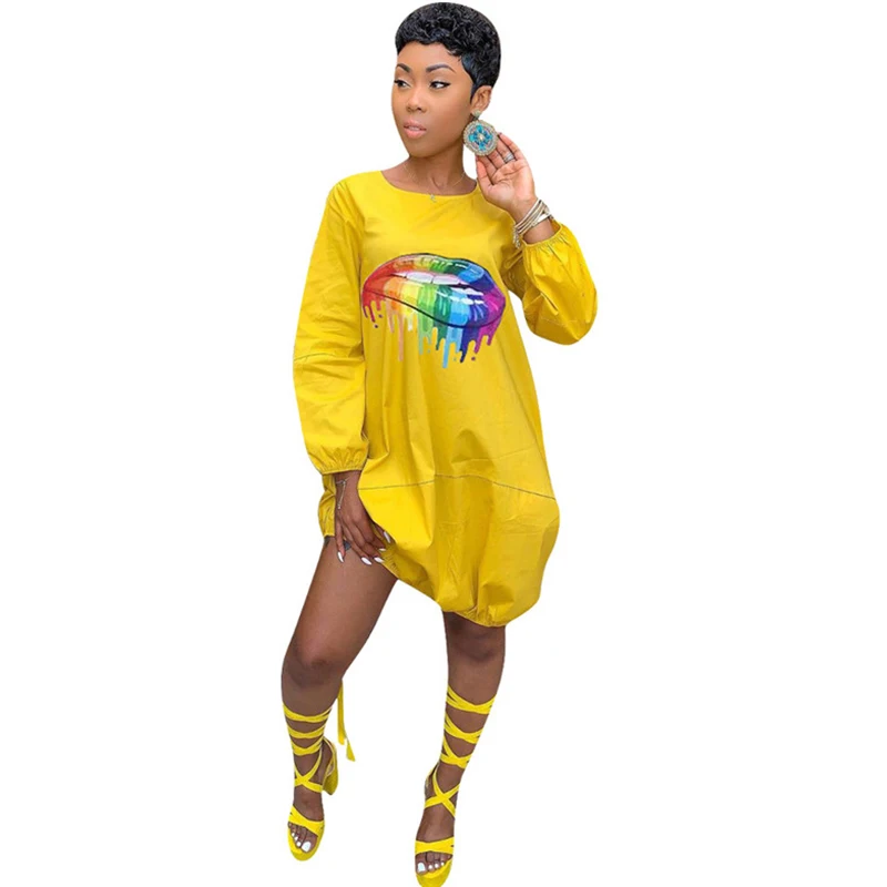 Повседневное платье футболка размера плюс женское осеннее свободное с длинным