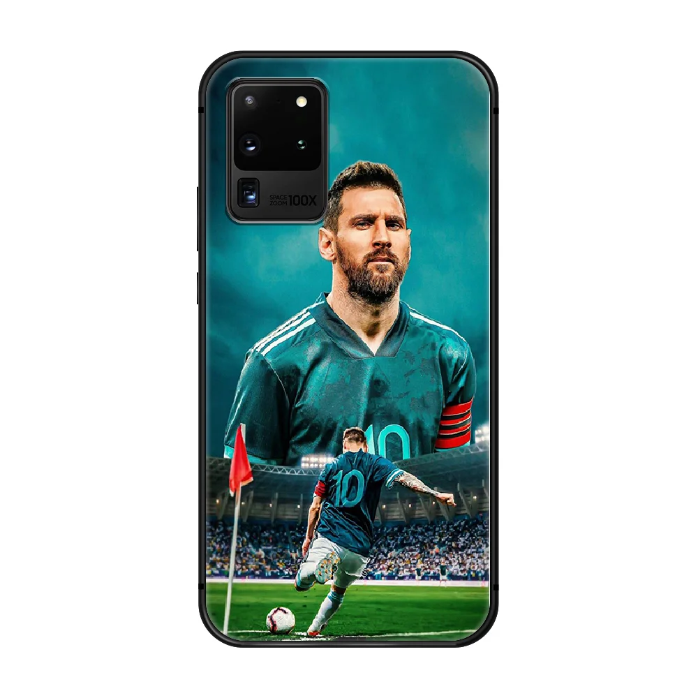 

Football stars Messi soccer Phone Case Cover Hull For Samsung Galaxy S 6 7 8 9 10 e 20 edge uitra Note 8 9 10 plus black